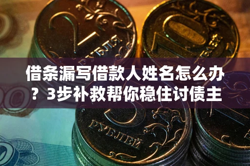 北京借条漏写借款人姓名怎么办？3步补救帮你稳住讨债主动权