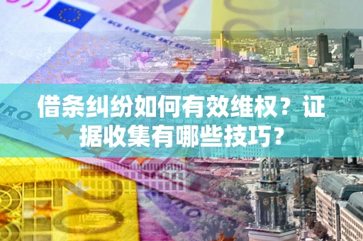 北京借条纠纷如何有效维权？证据收集有哪些技巧？